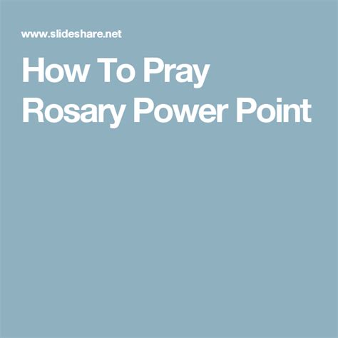 How To Pray Rosary Power Point Praying The Rosary Pray Rosary