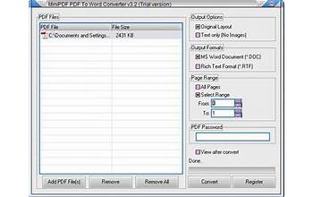 PDF2Word Converter Shareware Version screenshot #1