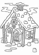 Coloring Gingerbread House Delicious Netart Color sketch template