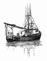 Fishing Boat Coloring Pages Trawler Sail Three sketch template