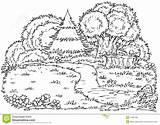 Forest Coloring Path Pages Clipart Illustration Forests Photography Stock Glade Drawings Popular Line Designlooter Clipground sketch template