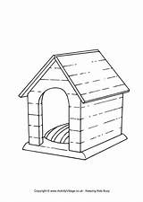 Colouring Pages Dog Kennel Coloring House Farm Kids Animal Doghouse Dogs Printable Template Colour Sketch Worksheets Templates Preschool Choose Board sketch template