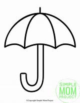 Umbrella Template Printable Project Spring Kids Simple Summer Preschoolers Mom Silhouette Creation Finished Sure Follow sketch template
