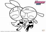 Powerpuff Coloring Blossom Girls Pages Brick Buttercup Kissing Printable Drawing Bubbles Kiss Book Cartoon Color Characters Getcolorings Getdrawings Colorings Print sketch template