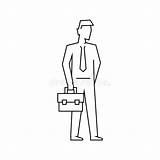 Businessman Briefcase sketch template