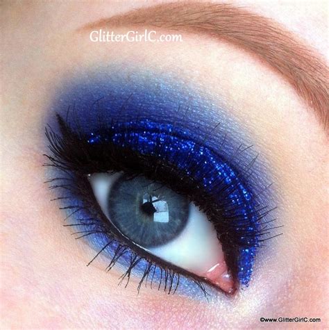 Glittery Blue Makeup For Prom Glittergirlc