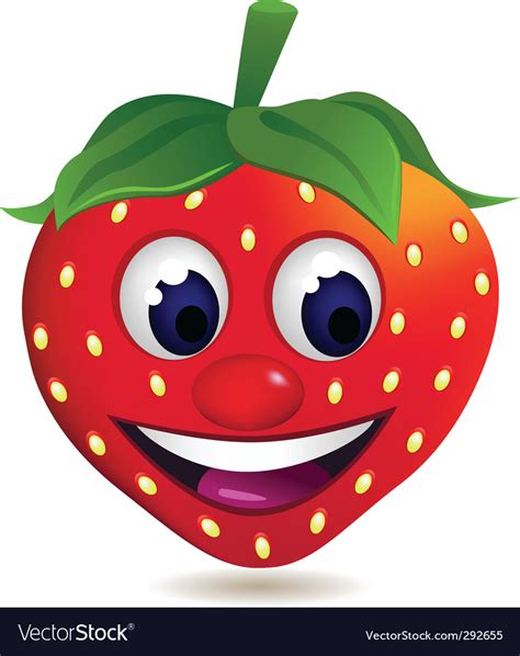 strawberry cartoon royalty  vector image vectorstock