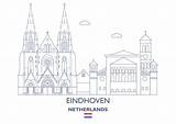Eindhoven Illustrations Skyline Vector Clip sketch template