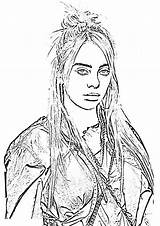 Billie Eilish Coloring Pages Drawing Hand Printable Print sketch template