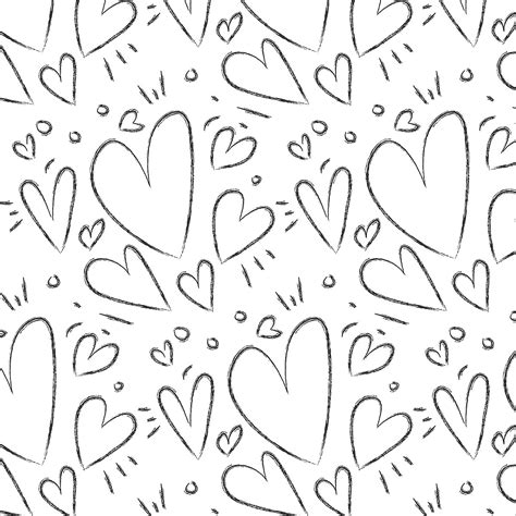 cute doodle heart pattern vector heart drawing ear drawing doodle