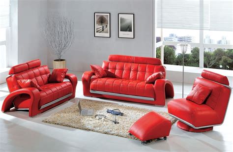 collection  red leather couches  living room