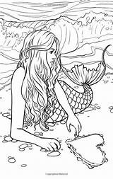 Realistic Mermaids Meerjungfrau Sirens Thewhitestyle Macidrawingjournal Colorings Erwachsene sketch template