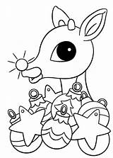 Rudolph Coloring Reindeer Pages Nosed Red Christmas Nose Kids Printable Lights Tree Colouring Drawing Sheets Ornament Color Rocks Print Glowing sketch template