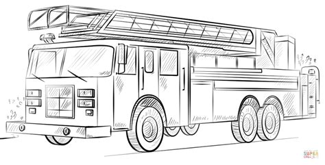 disegno  camion dei pompieri  scala da colorare disegni da