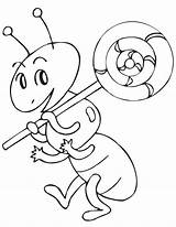 Ant Coloring Pages Cute Clipart Ants Cartoon Printable Cliparts Color Library Clip Print Template Kids Animals sketch template