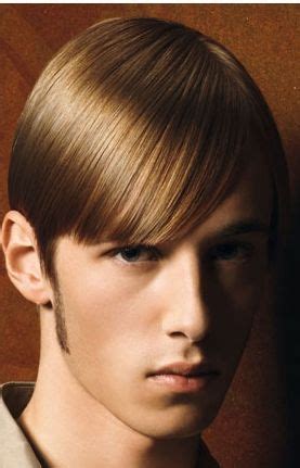smooth men hairstyle  long side bang   straight hair type