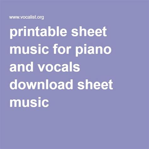 printable sheet   piano  vocals  sheet
