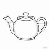 Teapot Teapots Sketch Wikihow Dibujos Hatter Mad Teteras sketch template