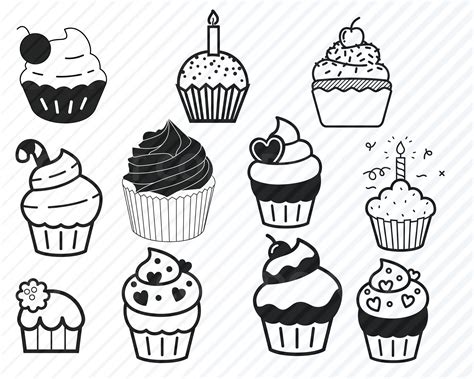 art collectibles cupcake svg personal  commercial  cupcake