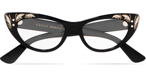 gucci velvet cat eye acetate optical glasses in black lyst