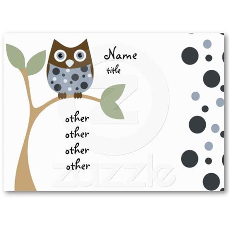 blue baby owl business card zazzlecom baby owls preschool teacher
