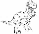 Toy Story Rex Coloring Pages Toys Dino Color Getcolorings sketch template