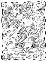Coloring Mermaid Downloadable Nightmares Mermads Sirens sketch template