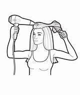 Clipart Hair Dry Drying Blow Fix Cliparts Dryer Dried Steps Clip Easy Library Long Hairstyles Color Brush Straight Clipground Sleek sketch template