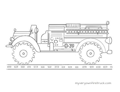 printable monster fire truck coloring page  http