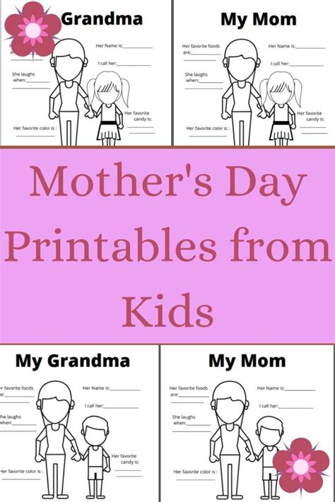 mothers day printables  kids mothers day printables
