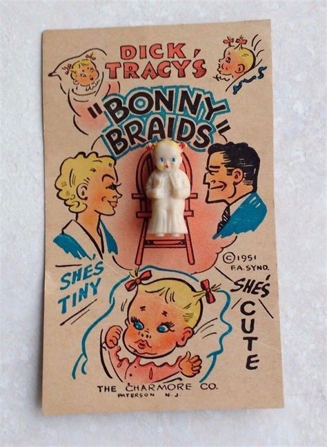 Rare 1951 Dick Tracy Bonny Braids Miniature On Original Card 1925698394