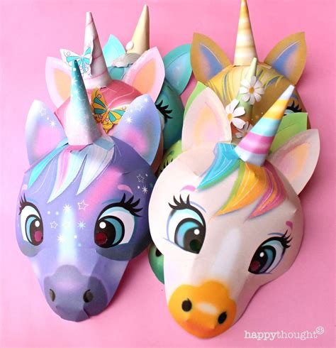 adorable quick  easy printable unicorn masks