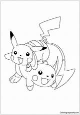 Pages Raichu Pikachu Coloring Online Color Coloringpagesonly sketch template