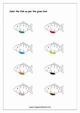 Color Recognition Matching Colors Worksheet Objects Fish Shapes Worksheets Blue Recognize Printable Patterns Megaworkbook Orange Kids Yellow Green Red Basic sketch template
