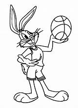 Basketball Coloring Pages Kids Bunny Bugs Printable Coloriage Justcolor Cool sketch template