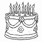 Birthday Coloring Pages Cake Cakes Kids Printable Cartoon sketch template