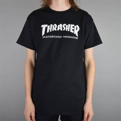 thrasher skate mag logo skate t shirt black skate clothing from