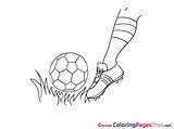 Kick Colouring Soccer Foot Sheet Coloring Pages Title sketch template