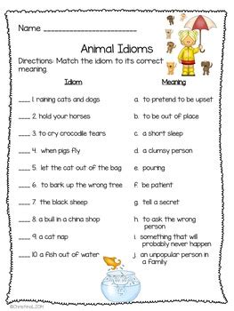 idioms worksheets  booklet   classroom   seasons tpt