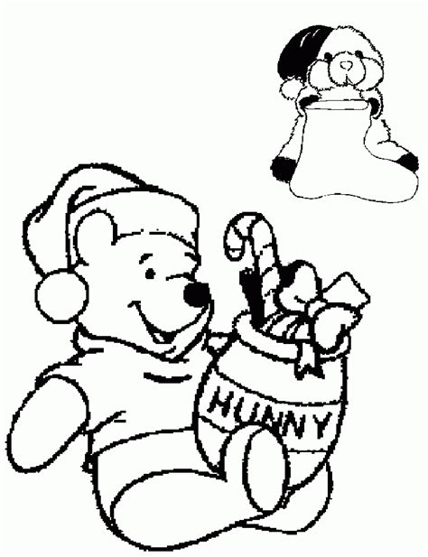 pooh christmas coloring pages coloring home