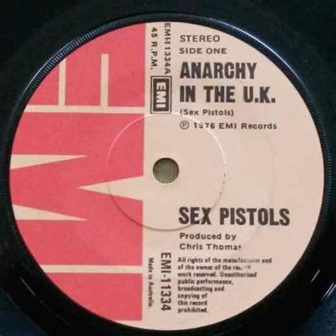 sex pistols anarchy in the uk vinyl 7 single 45 rpm discogs