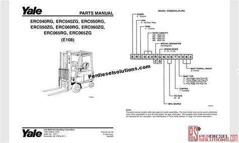 yale forklift trucks complete set parts book  perdieselsolutions