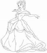 Belle Coloring Princess Disney Gown Her Sheet Pages sketch template