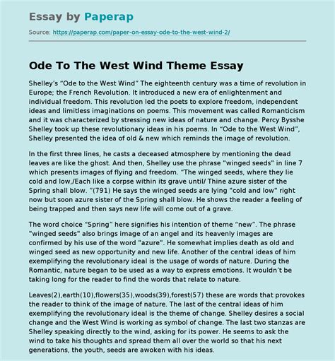 ode   west wind theme  essay