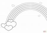 Coloring Rainbow Pages Hearts Printable Rainbows Paper Categories sketch template