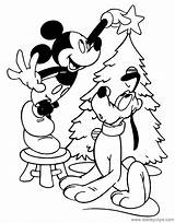 Christmas Coloring Mickey Pluto Disney Pages Mouse Disneyclips Sheets Tree Printable Natal Gif Book Do Kids sketch template