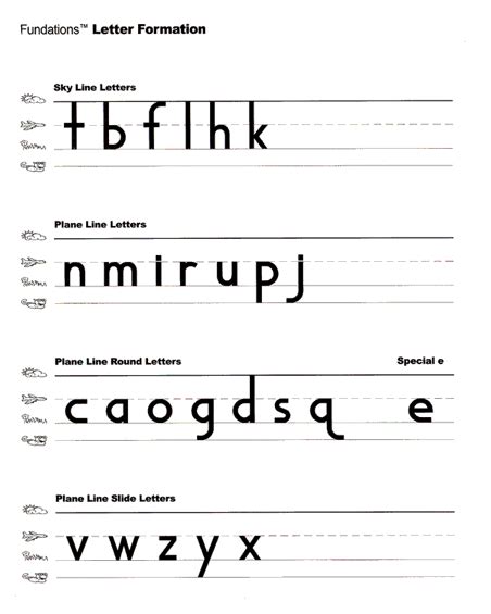 bostock  kindergarten fundations letter formation guide