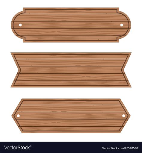 Cartoon Wood Banners Wooden Planks Set Royalty Free Vector