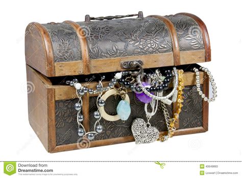 ornamental wooden treasure chest overflowing
