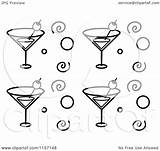 Martini Glass Cartoon Clipart Glasses Vector Margarita Cocktail Coloring Clip Circles Pattern Background Spirals Template Cory Thoman Outlined Line Drawing sketch template